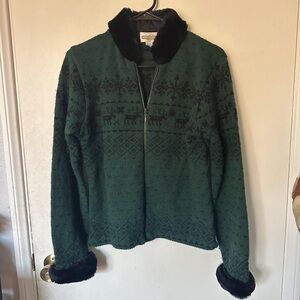 Cambridge Dry Goods Green and Black Teddy Jacket